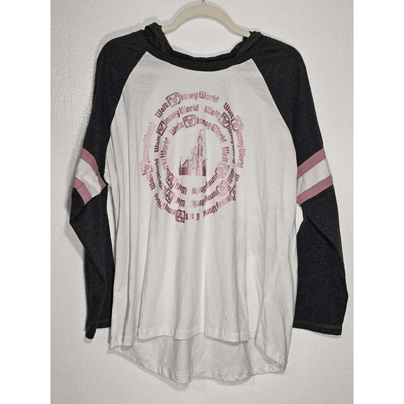 Disney Tops - ✨🏰 Disney World Spirit Jersey Style Hoodie Top Women's 1X Raglan Long Sleeve